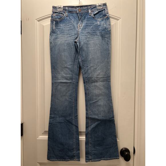 Boston Proper Women’s High Waisted Cotton Stretch Bootcut Denim Jeans Sz 8 Blue - Picture 1 of 6